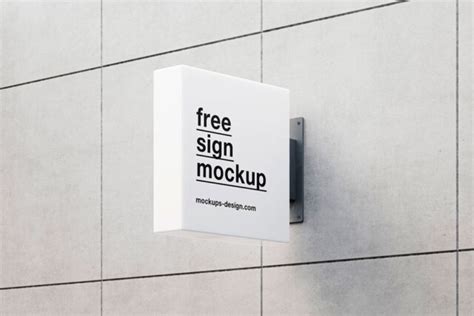 Free Wall Square Sign Mockup | Mockuptree