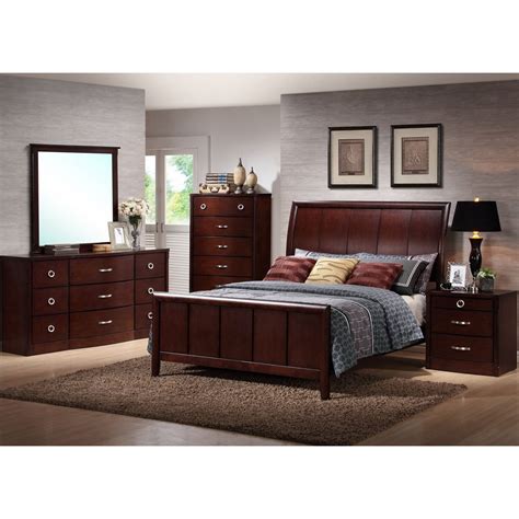 Wholesale Interiors Baxton Studio Sleigh 5 Piece Bedroom Set & Reviews ...