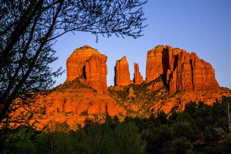 Cathedral Rock Sunset In Sedona Pyrography by Mark Greenawalt