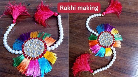 How to make Rakhi at home/new rakhi design 2023 - YouTube