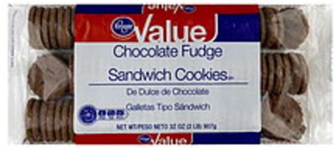 Kroger Sandwich, Chocolate Fudge Cookies - 32 oz, Nutrition Information | Innit