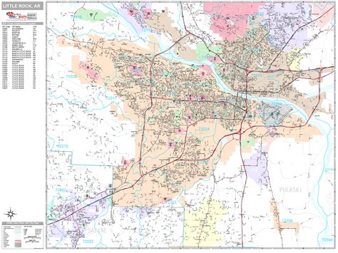 Little Rock Arkansas Wall Map (Premium Style) by MarketMAPS - MapSales