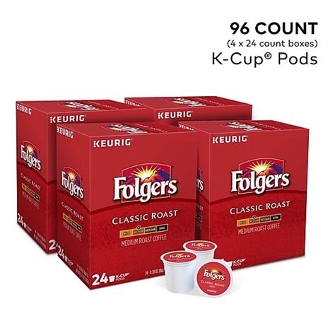 Folgers Classic Roast Coffee, Keurig® K-Cup® Pods, Medium Roast, 96/Carton (204496) at Staples