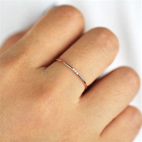 Minimalist Wedding Band, Diamond Wedding Ring, Diamond Wedding Band ...