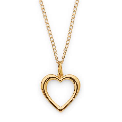 10K Yellow Gold Open Heart Necklace - Jewelry - Pendants & Necklaces