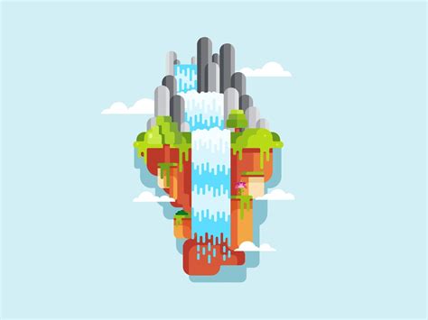 Waterfall by Buqancreative on Dribbble