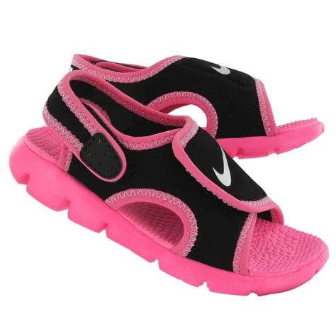 Black/Pink Nike SUNRAY ADJUST 4 (TD) Open Toe Sandals Shoes Girls ...