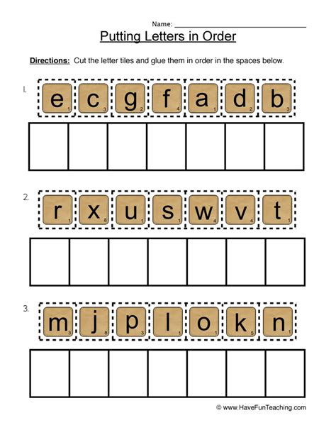 christmas abc order worksheets cut and paste mamas - letter ...