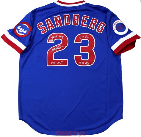 Ryne Sandberg Autographed Chicago Cubs 1984 Jersey Inscribed 84 NL MVP, 9xGG, 10xAS, HOF 05