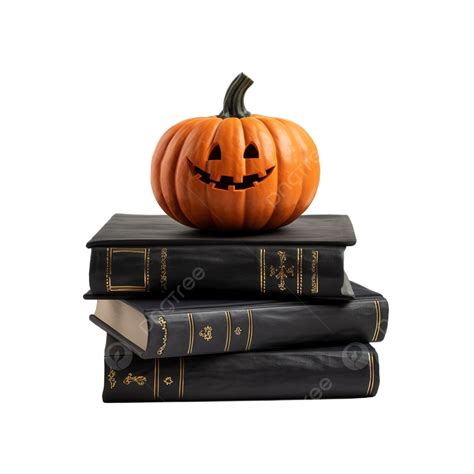 Autumn Books, Halloween Books, Stack Of Books With Black Cover And Orange Pumpkins Set, Book ...
