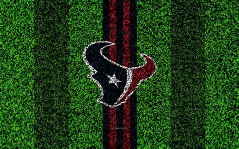 Download wallpapers Houston Texans, logo, 4k, grass texture, emblem ...