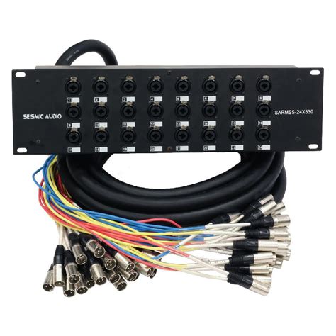 24 Channel Rack Mountable XLR TRS Combo Send Splitter Snake with a 5 ...