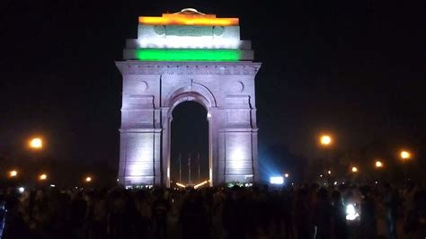 India Gate Night View | New Delhi - YouTube