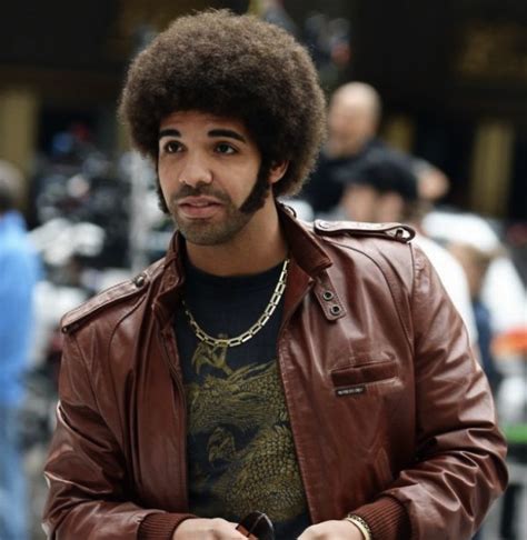 PHOTOS: Drake Wears Afro On 'Anchorman 2' Set