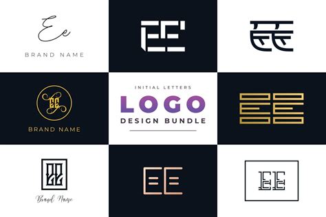 Set of collection Initial Letters EE Logo Design. 2964895 Vector Art at ...