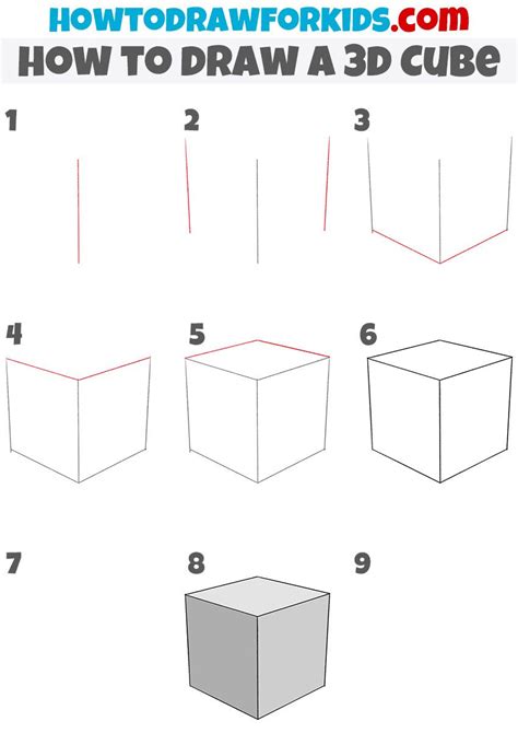 How to Draw a 3D Cube | Drawing tutorial easy, Basic drawing, Drawing tutorial