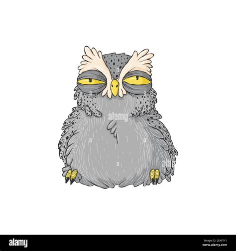 Grumpy Owl Cartoon