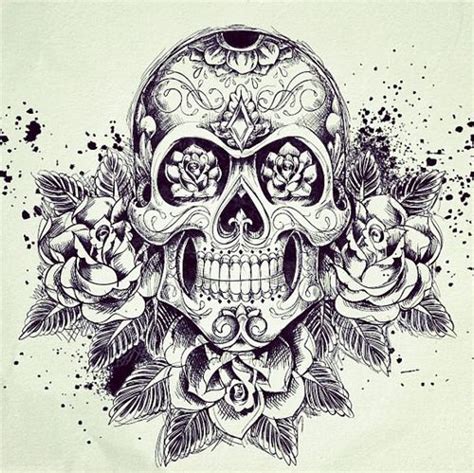 Sugar Skull And Rose Drawing at GetDrawings | Free download