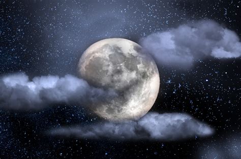 Night Sky With Moon And Stars Free Stock Photo - Public Domain Pictures