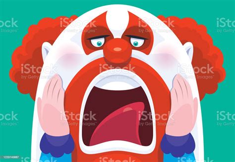 Scary Clown Screaming Stock Illustration - Download Image Now - Clown, Mouth Open, Horror - iStock