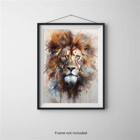 Lion Abstract Wall Art Lion Abstract Wall Decor Lion Printed - Etsy