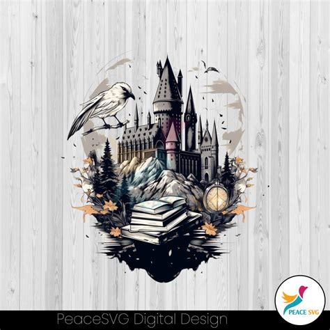 Harry Potter Hogwarts Castle Books Crow PNG Download » PeaceSVG