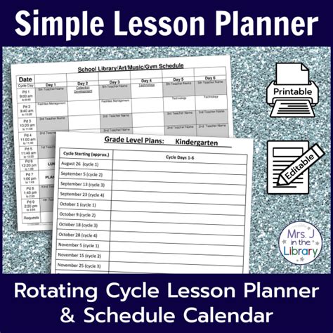 Simple Lesson Planner & Calendar for Fixed or Flexible Library Schedules | Mrs. J in the Library