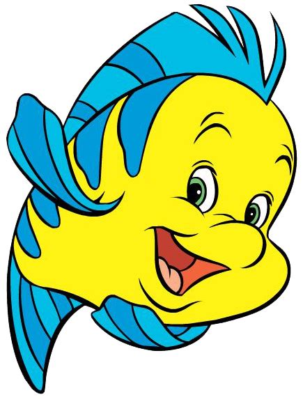 Flounder Smile Clipart - Little Mermaid