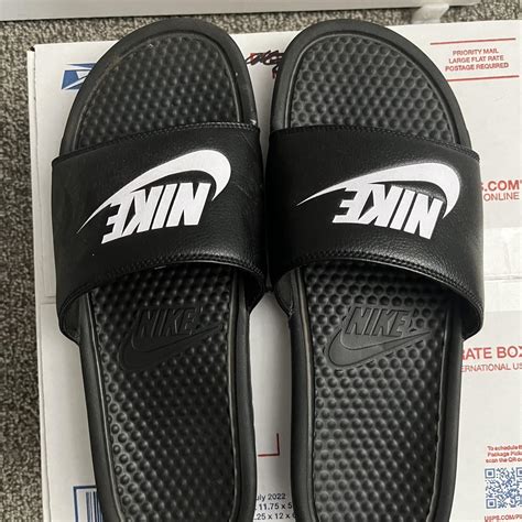 Nike Black Slides Used Size 11 - Depop