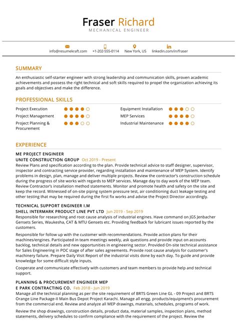 Mechanical Engineer Resume Example in 2024 - ResumeKraft