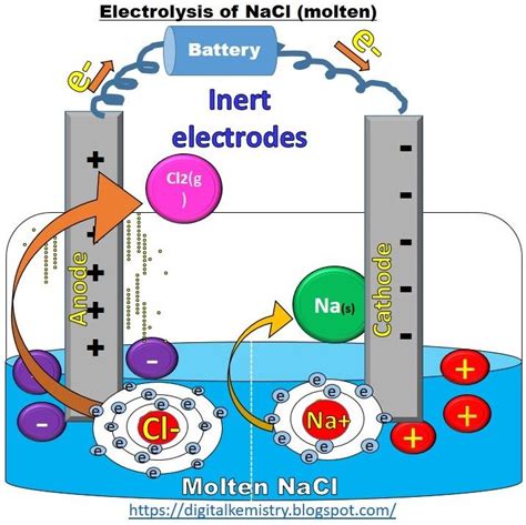 Electrolysis of molten nacl oxidation half and reduction half cell reactions in electrolytic ...