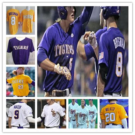 Best LSU Tigers College Baseball Stitched Jerseys CWS DJ LeMahieu Alex ...