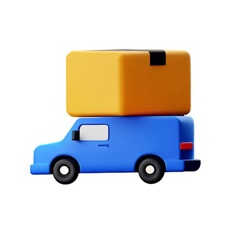 3d colorful delivery car deliver cardboard boxes 28028484 PNG