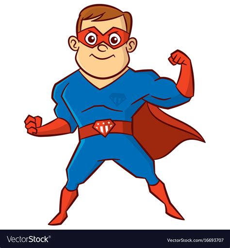 Superhero man cartoon character Royalty Free Vector Image