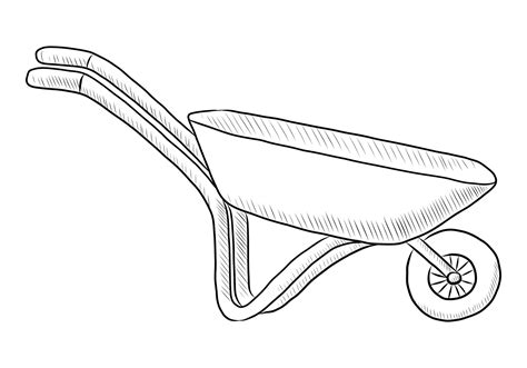 Wheelbarrow Clipart Black And White