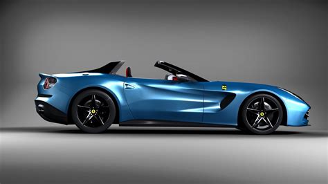 Download Wallpaper 1366x768 Ferrari blue car side view, sports car HD ...