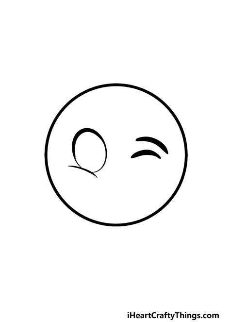 Winky Face Drawing - How To Draw A Winky Face Step By Step