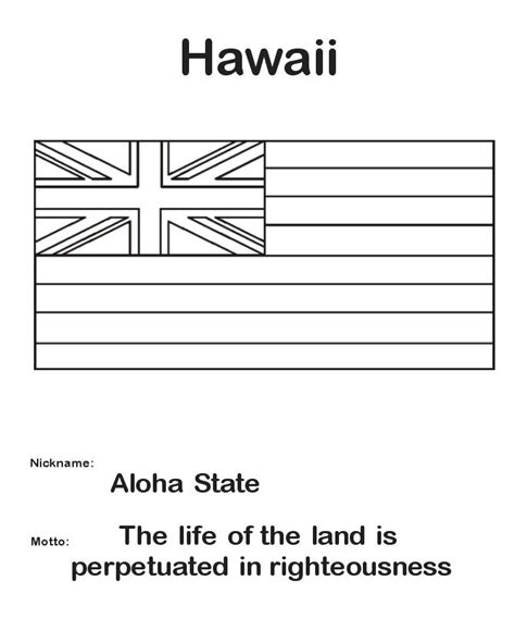 Hawaii State Flag Coloring Page - Coloring Home