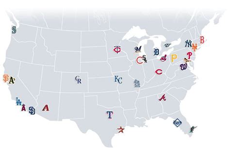 Us Map Of Major League Baseball Stadiums - Eadith Madelaine