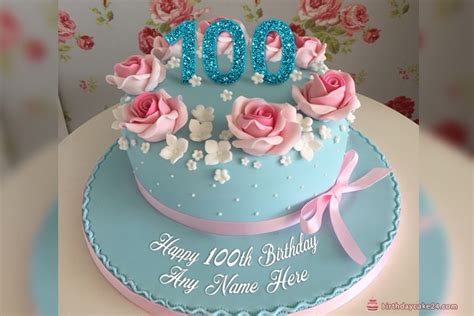 Happy 100th Birthday Cake With Name