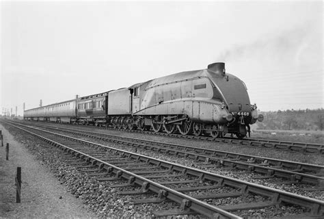 London North Eastern Railway or LNER A4 Pacific Class No.4468 Mallard getting ready to attempt ...