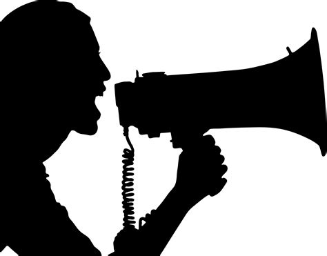 Clipart - Woman Shouting Through Megaphone Silhouette