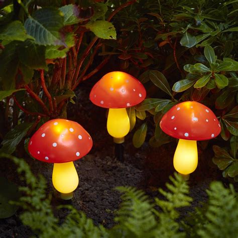 Three Woodland Mushroom Stake Lights By Lights4fun | Mushroom lights, Stuffed mushrooms, Outdoor ...
