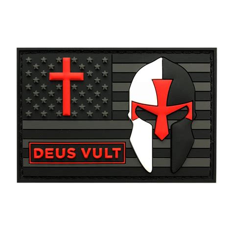 Deus Vult Cross Helmet / American Flag Patch (PVC) – MILTACUSA