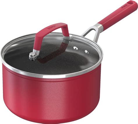 Best Buy: Ninja Foodi NeverStick Vivid 2 1/2-Quart Saucepan with Glass Lid Crimson Red C20225