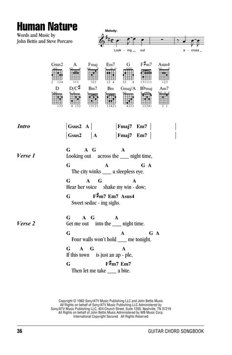 Human Nature by Michael Jackson - Guitar Chords/Lyrics - Guitar Instructor