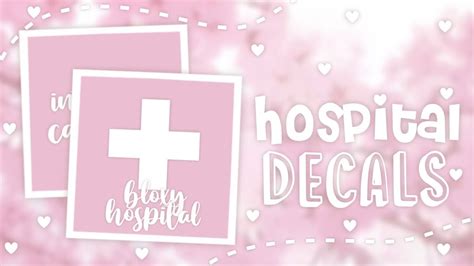 AESTHETIC Hospital Decals For BLOXBURG! (pink edition!) - YouTube