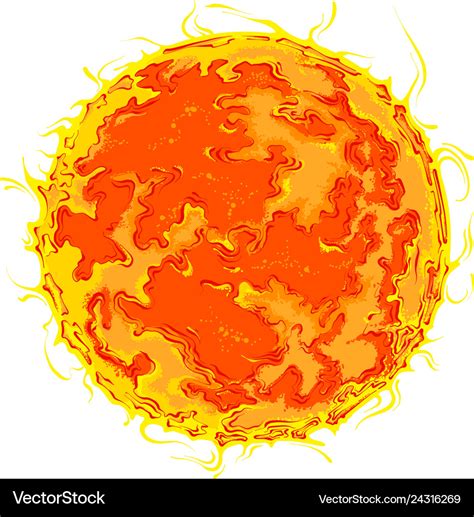 Hand drawn sketch planet sun in color isolated Vector Image