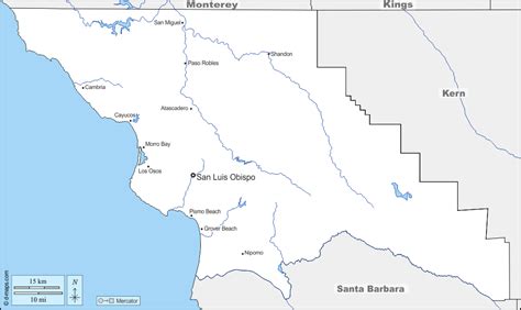 Outline San Luis Obispo County Map