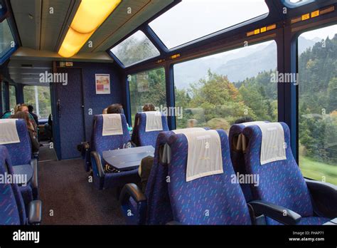 Interior of Golden Pass train heading for Interlaken Stock Photo - Alamy